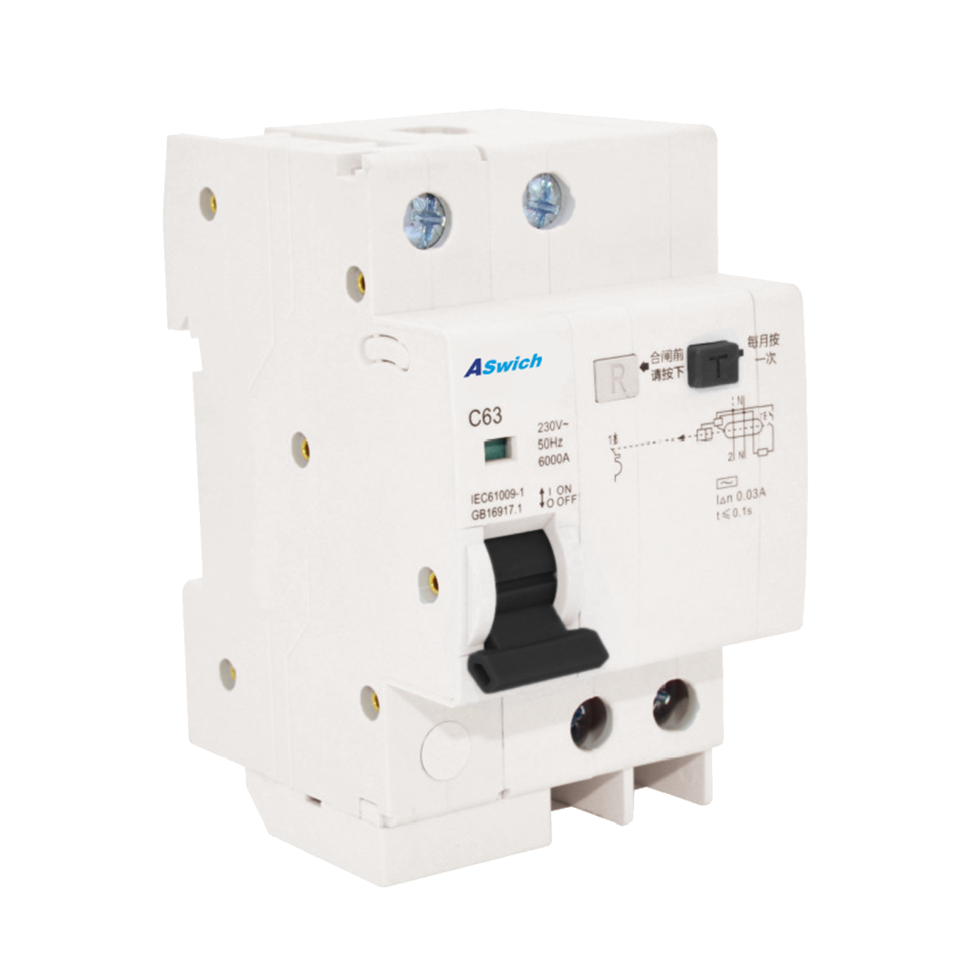 ESRO6-63 RCBO Disjuntor CA de Corrente Residual com Proteção de Sobrecorrente